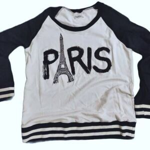 LAUREN MOSHI BLACK & WHITE PARIS SWRATSHIRT NWD SZ M